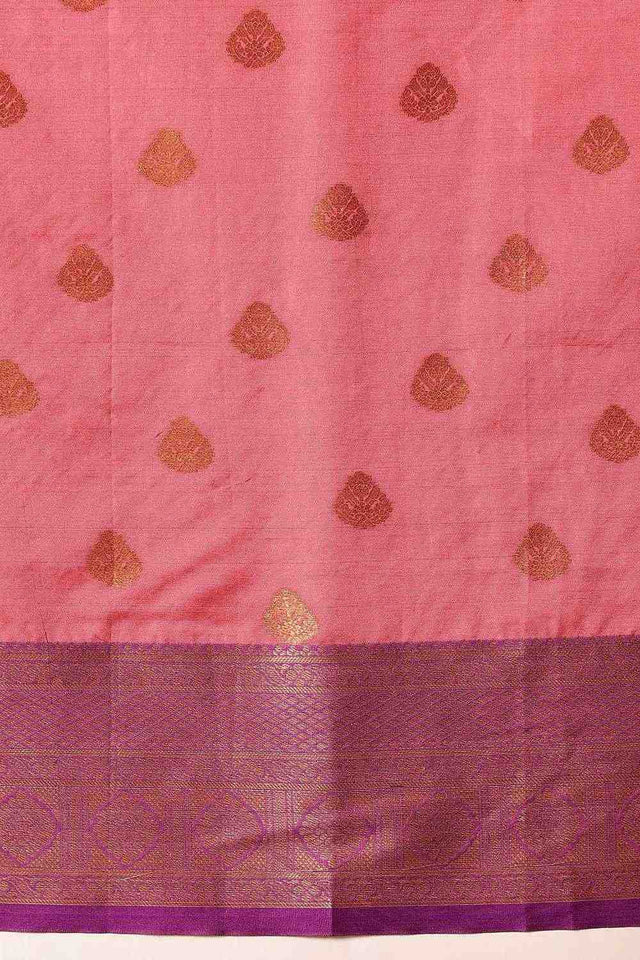 Pink Zari Woven Kanjivaram Silk Saree