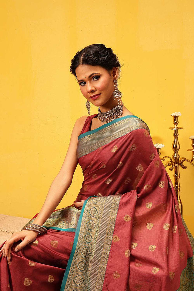 Red Zari Woven Kanjivaram Silk Saree