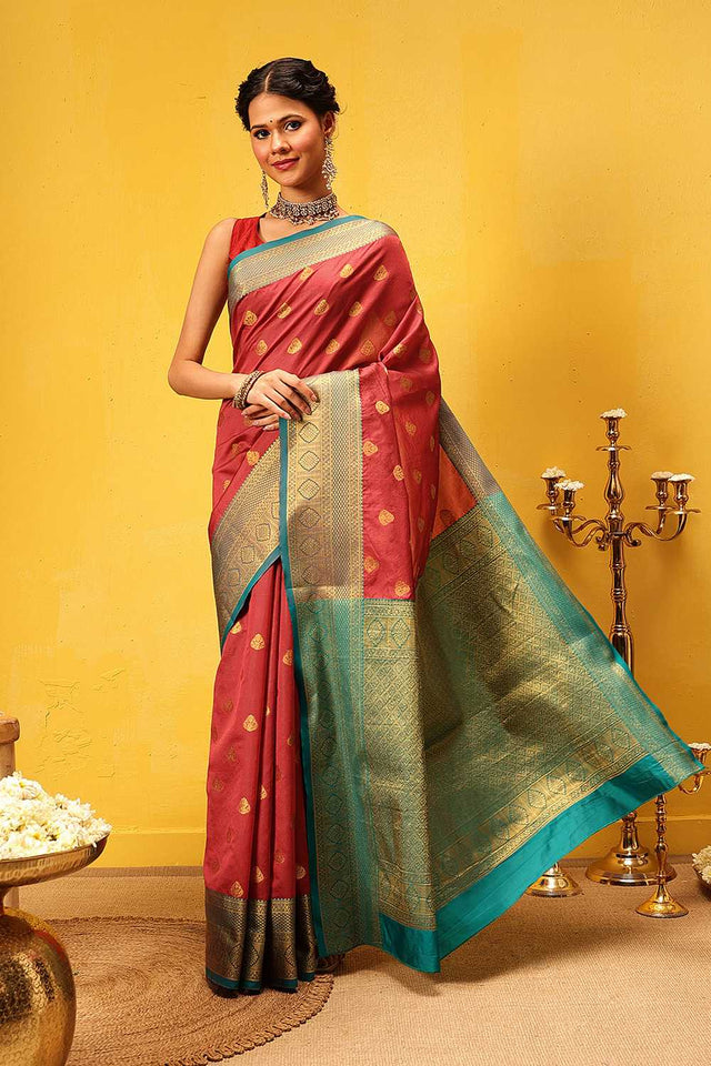 Red Zari Woven Kanjivaram Silk Saree