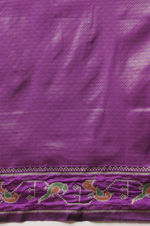 Purple Ikkat Woven Silk Saree (SZ-WVPATOLA-3270)