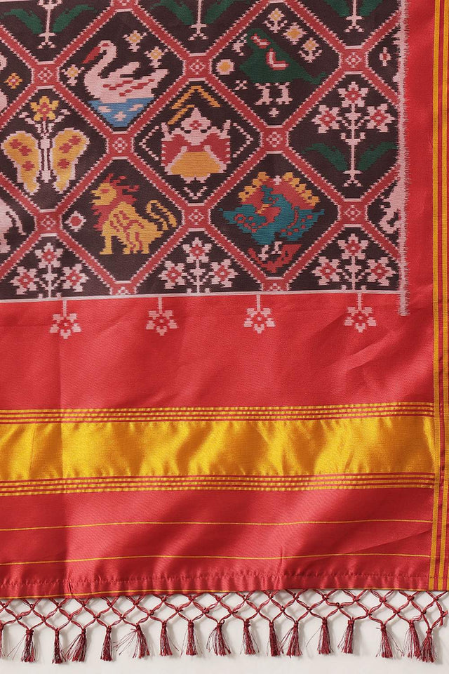 Black Patola Printed Silk Dupatta (SZDGDP-PATOLA-169)