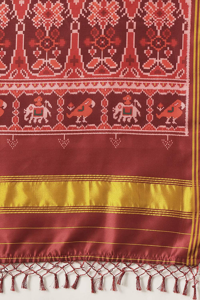 Gold Patola Printed Silk Dupatta (SZDGDP-PATOLA-171)