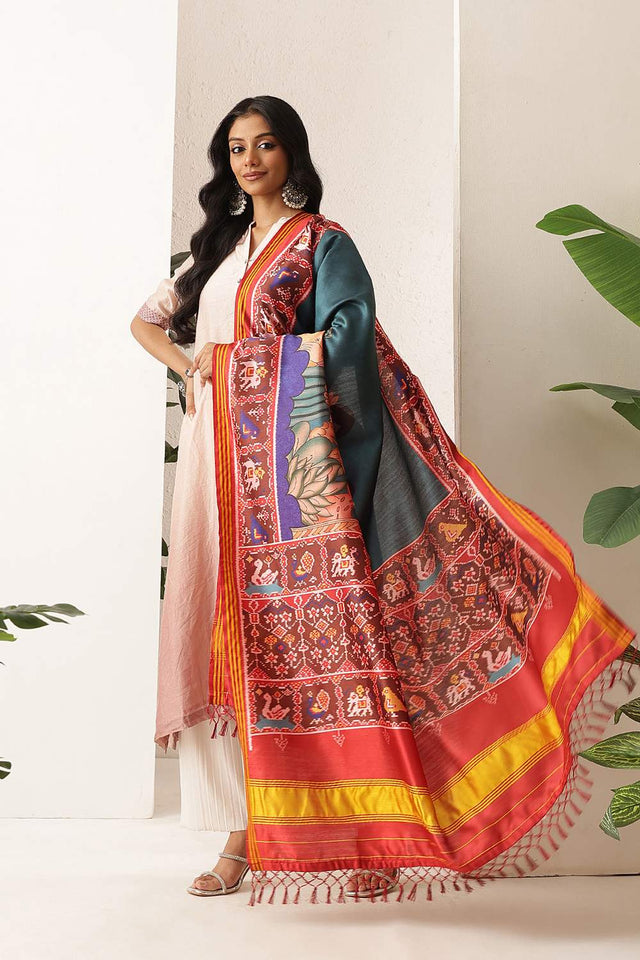 Multi Color Patola Printed Silk Dupatta (SZDGDP-PATOLA-172)
