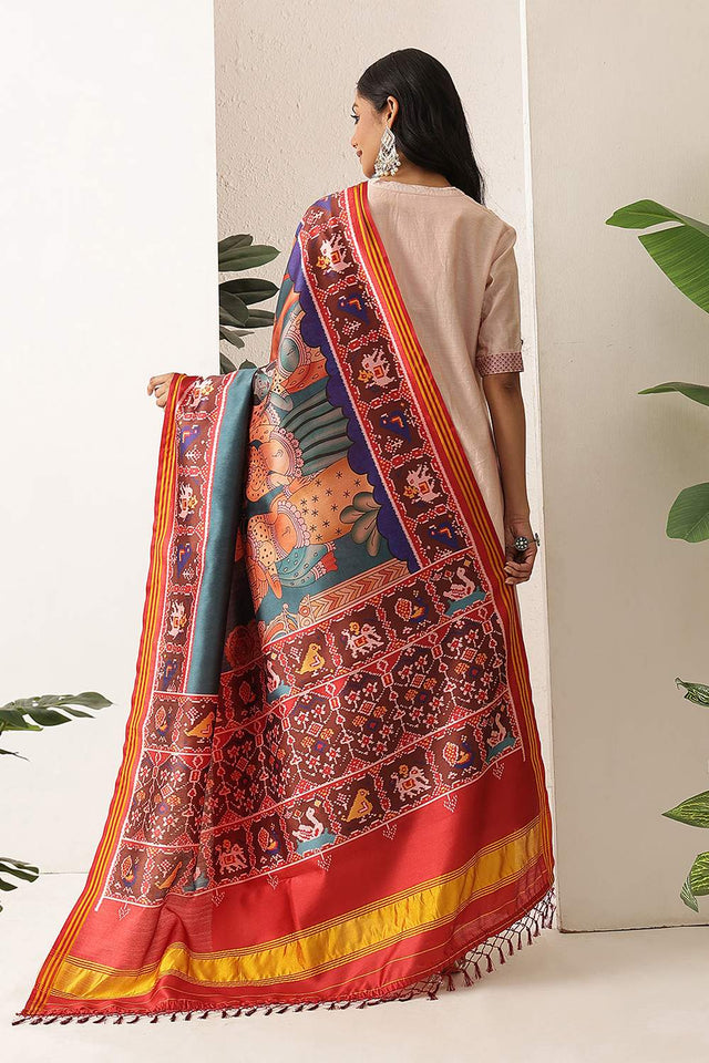 Multi Color Patola Printed Silk Dupatta (SZDGDP-PATOLA-172)