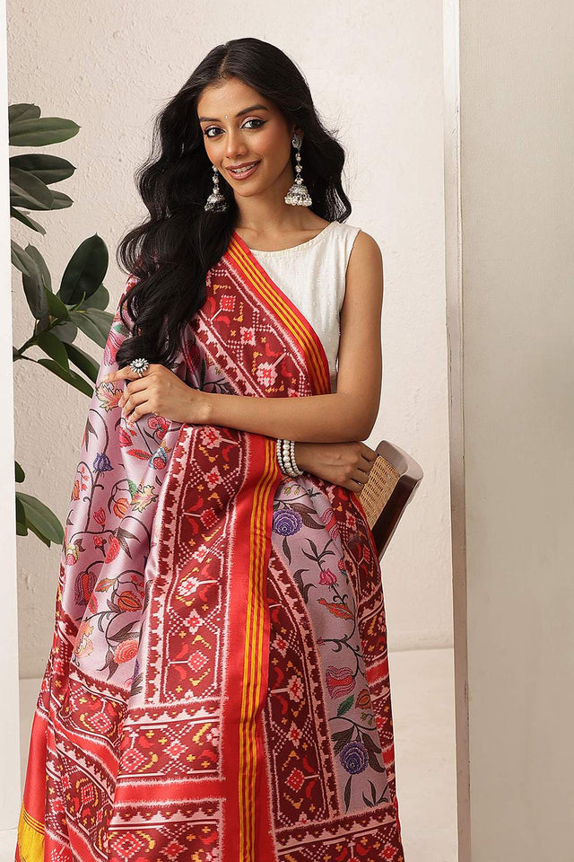 Violet Patola Printed Silk Dupatta (SZDGDP-PATOLA-174)