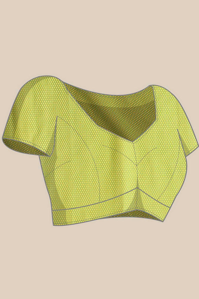 Yellow Abstract Printed Mul Cotton Ready to Wear Saree