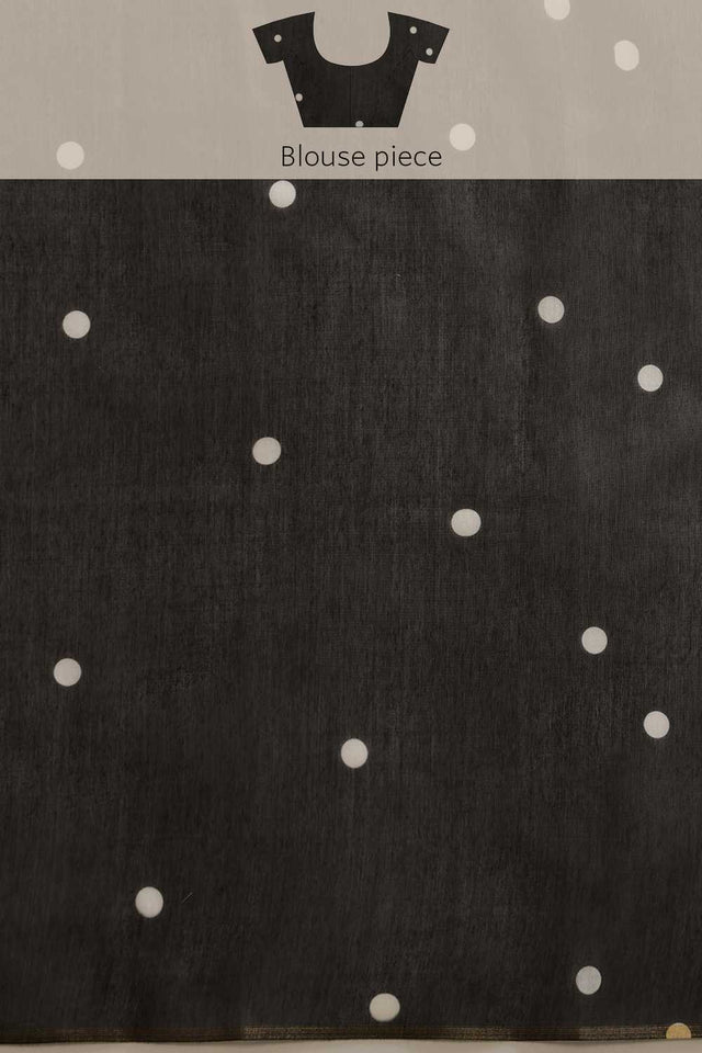 Brown Striped Print Cotton Blend Ready to Wear Saree