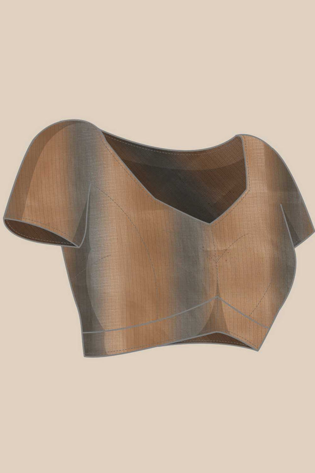 Beige Floral Printed Tissue Silk Ready to Wear Saree