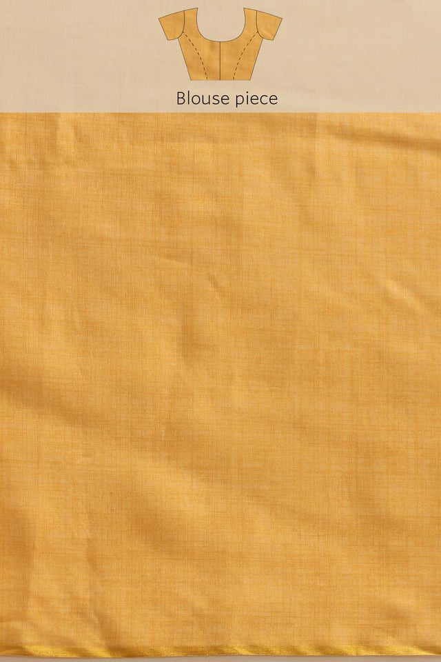 Peach Solid Cotton Blend Ready to Wear Saree