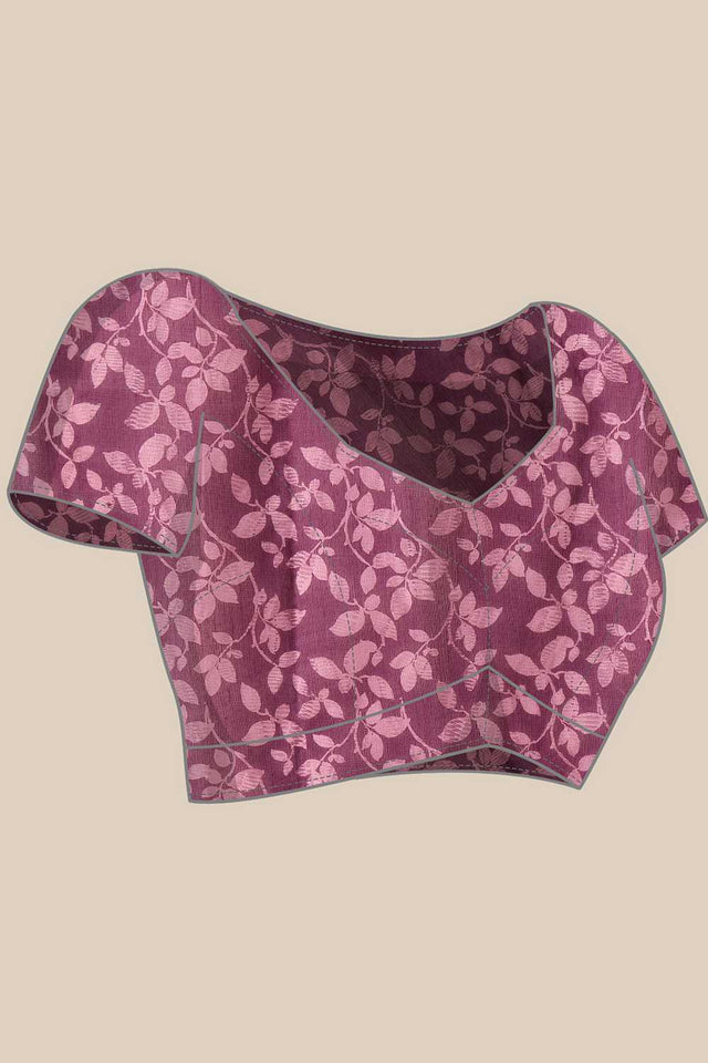 White Abstract Printed Cotton Blend Ready to Wear Saree