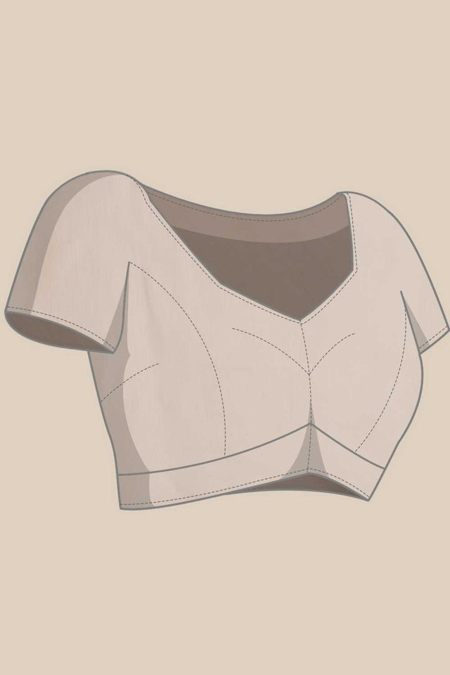 White Abstract Printed Cotton Blend Ready to Wear Saree