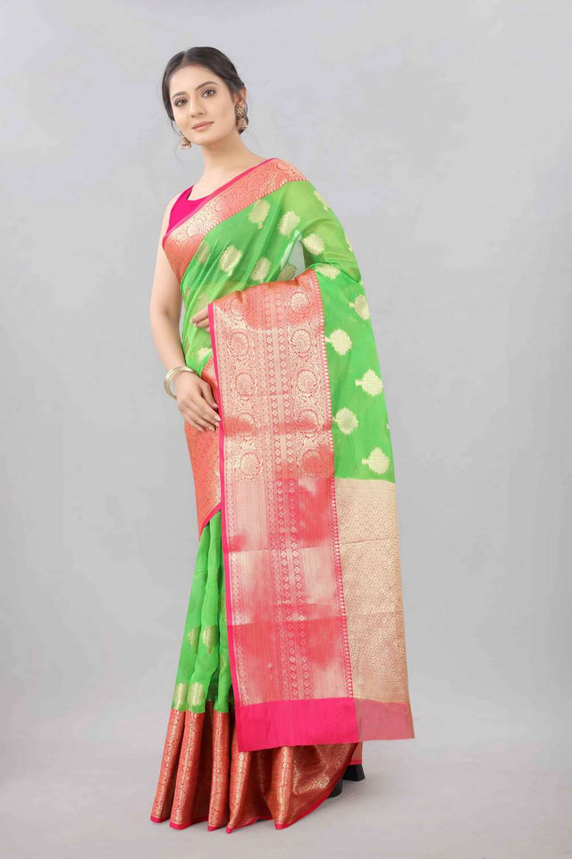 Green Woven Kanjivaram Silk Saree