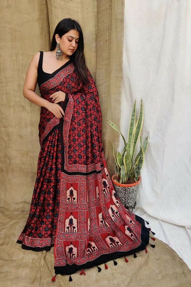 Multi Color Printed Satin Saree (Sudha-168)
