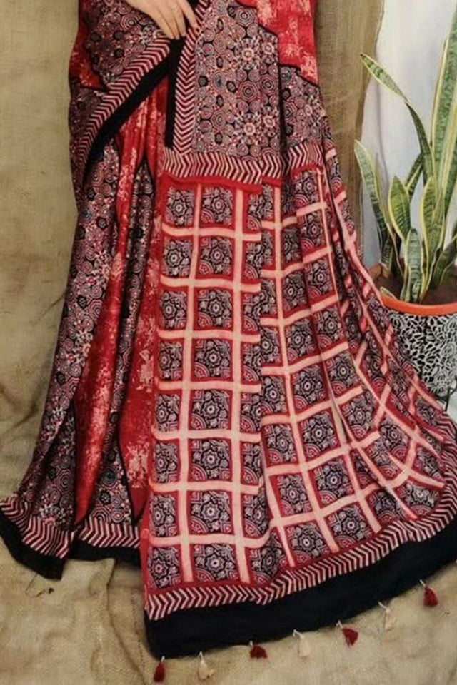 Multi Color Printed Satin Saree (Sudha-172)