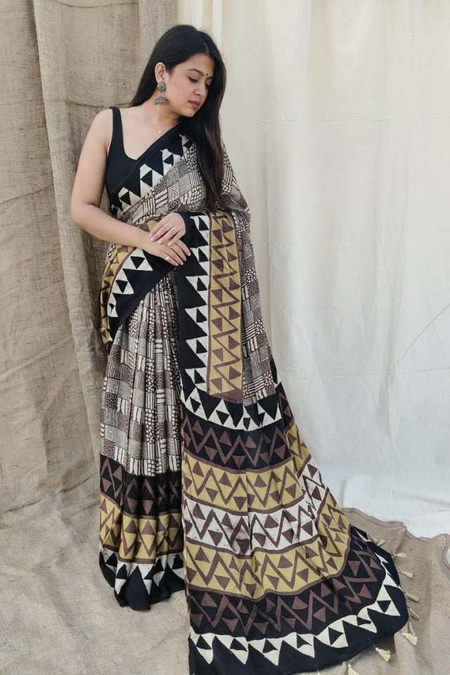 Multi Color Printed Satin Saree (Sudha-176)