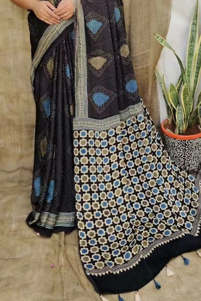 Multi Color Printed Satin Saree (Sudha-179)