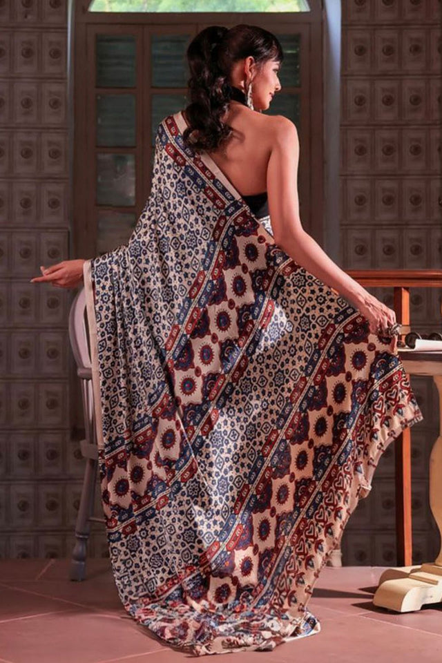 Multi Color Printed Satin Saree (Sudha-200)