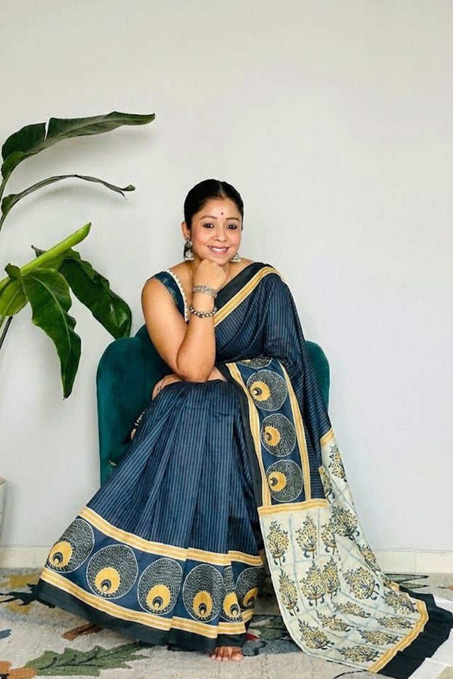 Multi Color Printed Satin Saree (Sudha-204)
