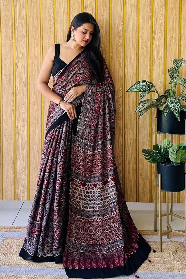 Multi Color Printed Satin Saree (Sudha-224)