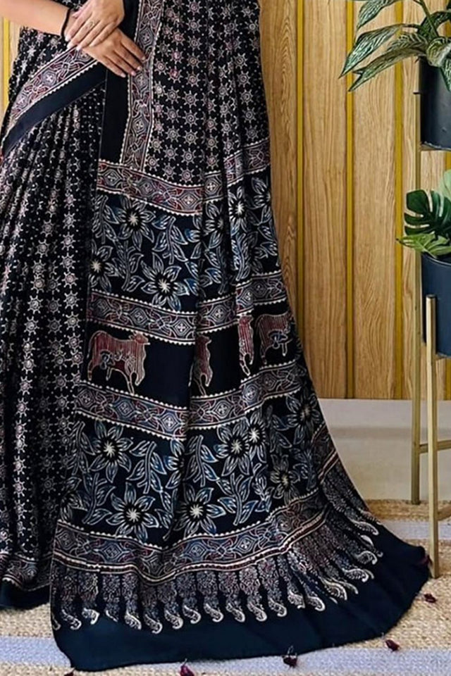 Multi Color Printed Satin Saree (Sudha-225)