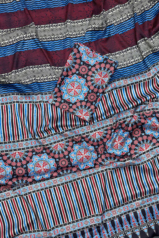 Multi Color Printed Satin Saree (Sudha-251)