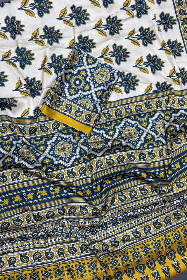 Multi Color Printed Satin Saree (Sudha-252)