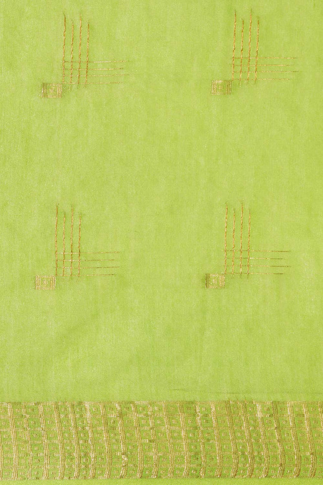 Green Silk Blend Woven Saree