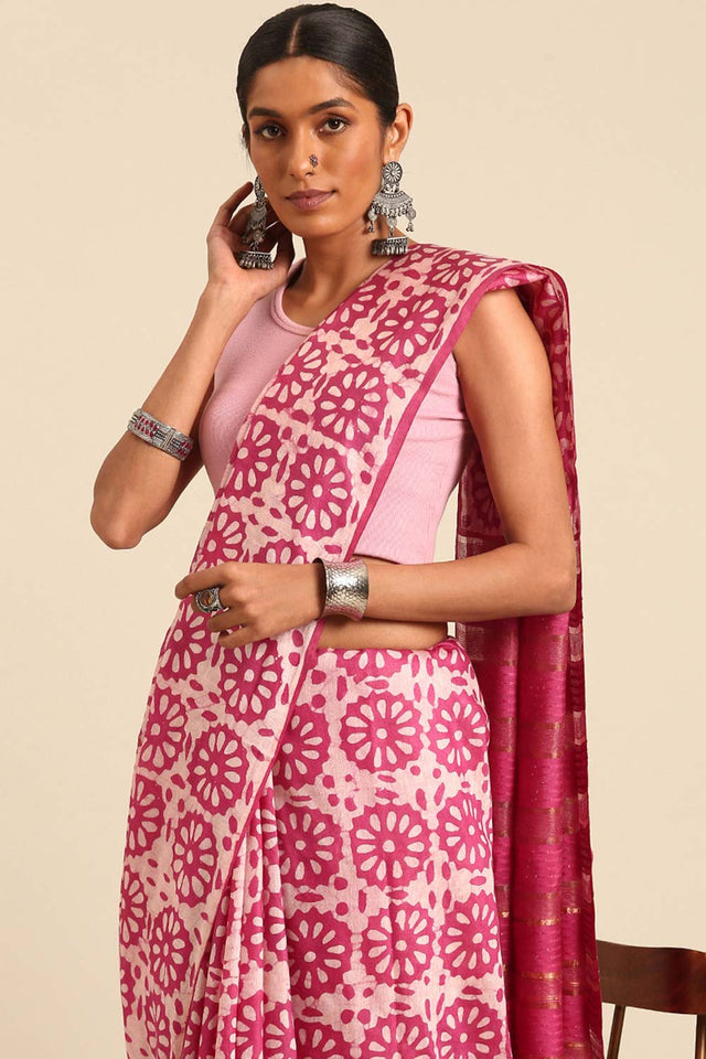 Purple Silk Blend Woven Saree (THMQQF4H2138)