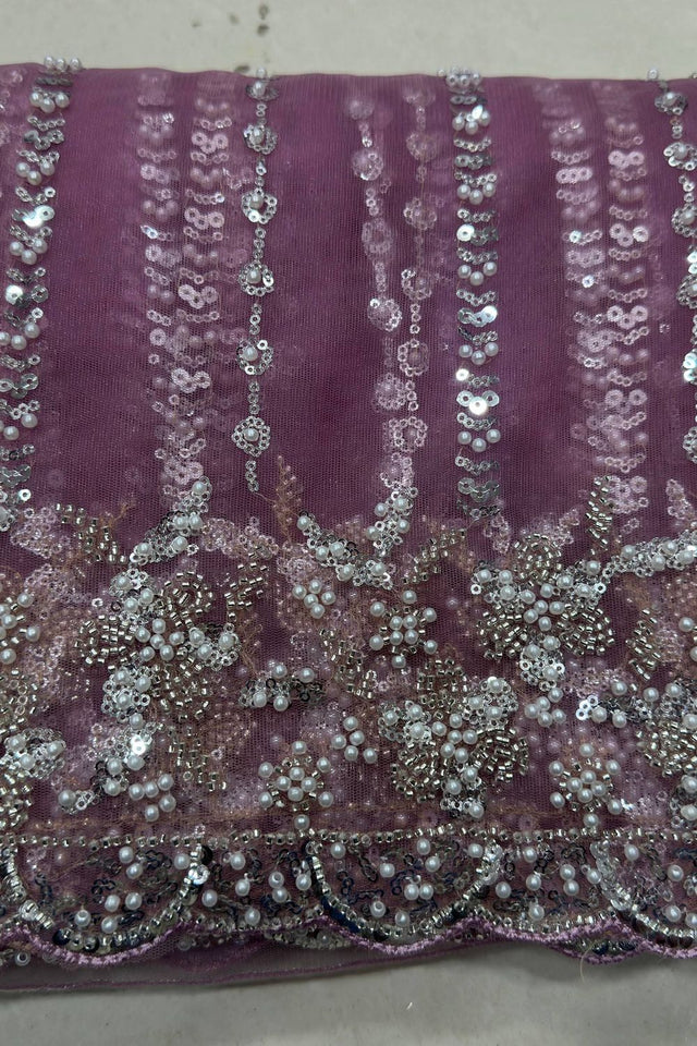 Pink Heavy Embroidered Net Saree (VD-ON5191-Pink)