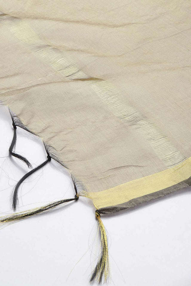 Beige Silk Blend Dupatta