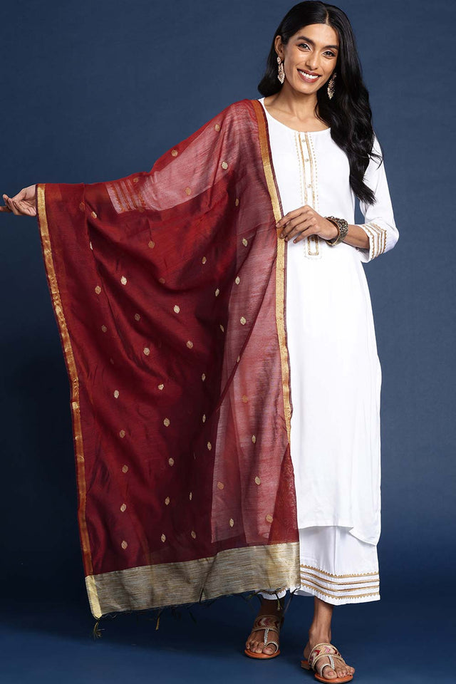 Maroon Silk Blend Dupatta (VMMMMB4E2080)