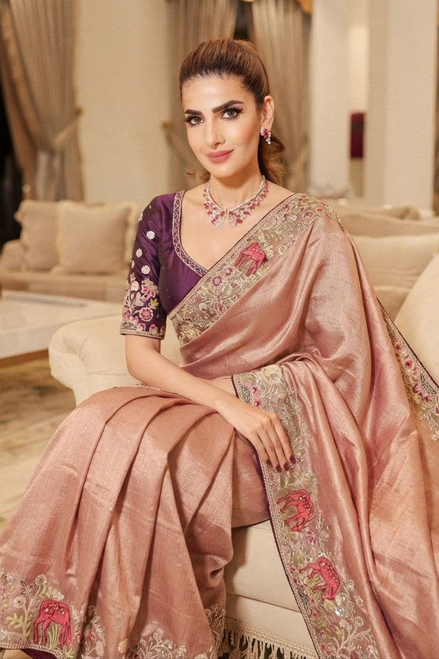 Mauve Embellished Kanjivaram Silk Saree (VZ-Royal Hiran-Mauve)
