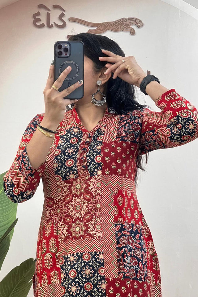 Maroon Printed Cotton Co-Ord Set (WM26-MAROON)
