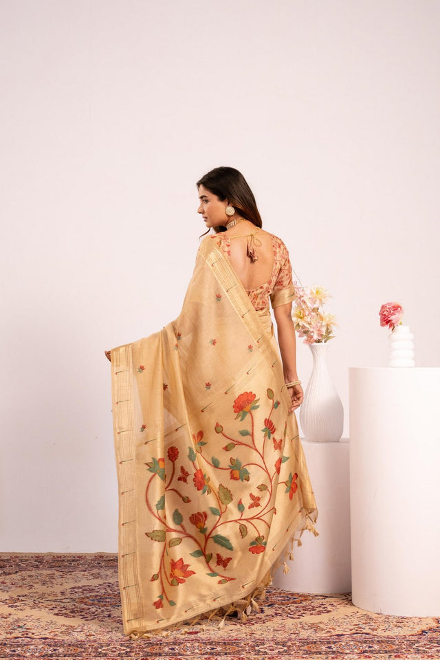 Brown Woven cotton Saree (Eth_SR_153)