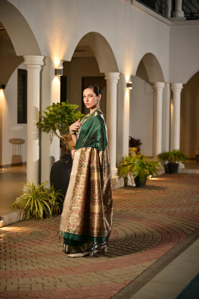 Green Woven Art Silk Saree (Eth_SR_168)