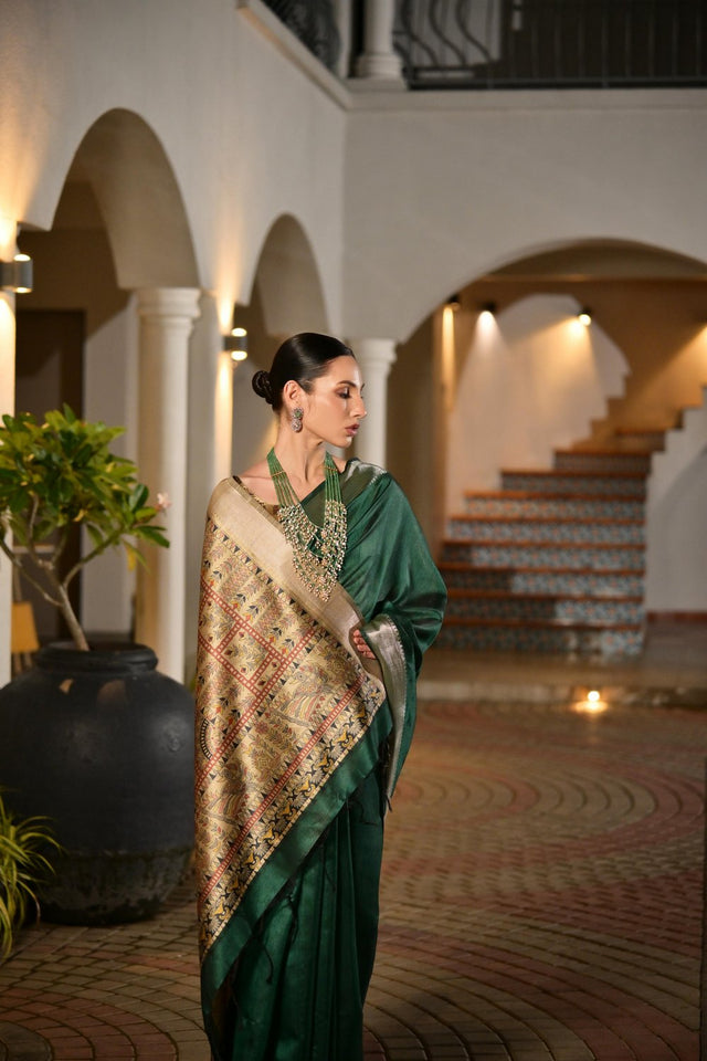 Green Woven Art Silk Saree (Eth_SR_168)