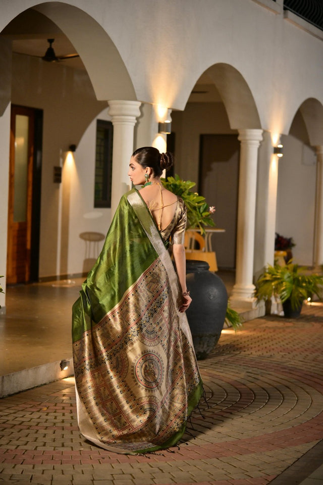 Green Woven Art Silk Saree (Eth_SR_169)