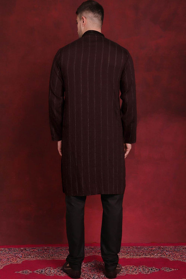 Men's Sequins Embroidered Kurta Pajama Set