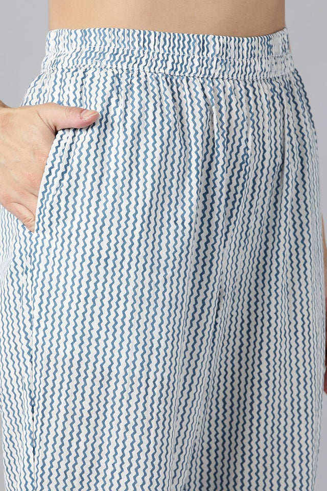 White Cotton Kurta With Trousers Dupatta