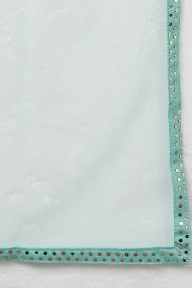 Sea Green Poly Silk Straight Suit Set