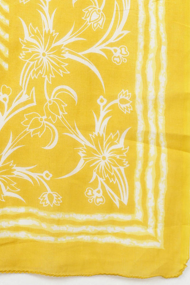 Yellow Rayon Blend Kurti Pant Set