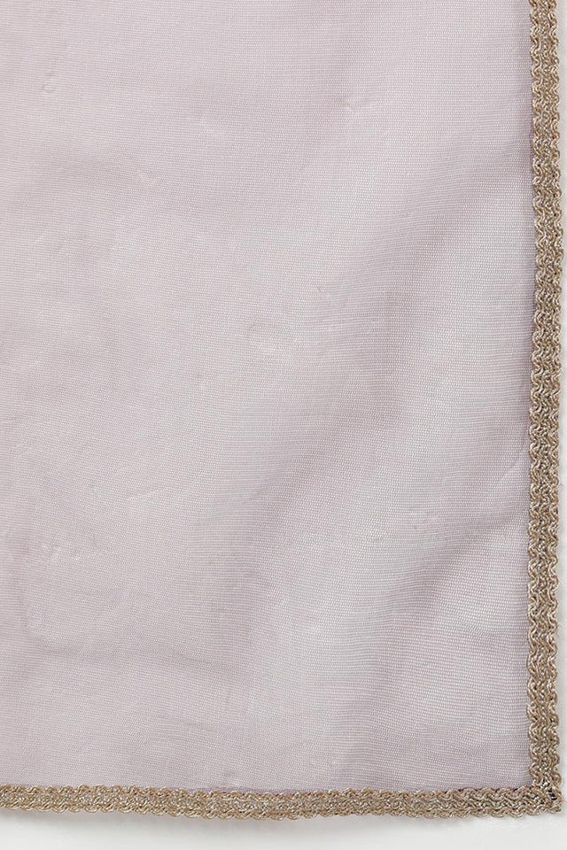 Purple Silk Blend Woven Design Anarkali Suit Set