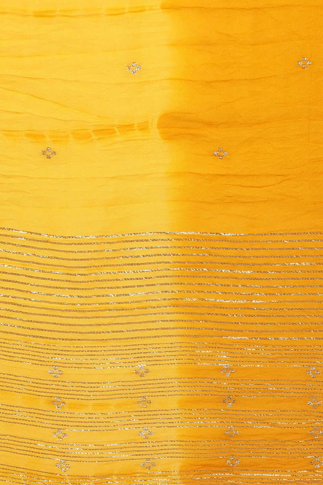 Mustard Silk Blend Ethnic Motifs Straight Kurti Pant Set