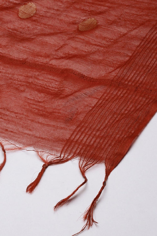 Women's Maroon Silk Blend Dupatta (VAMMMB3I1765)