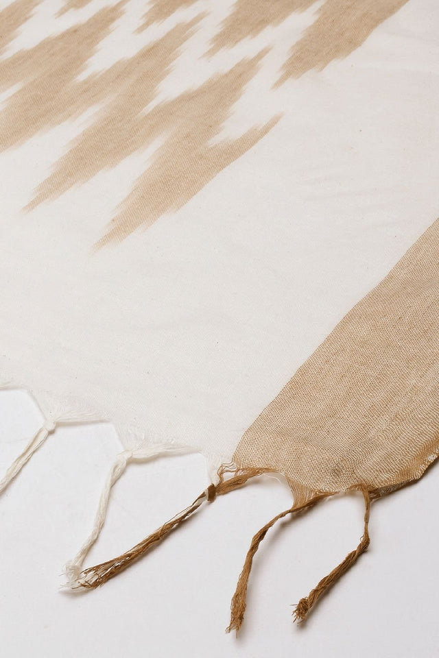 Women's White Silk Blend Dupatta