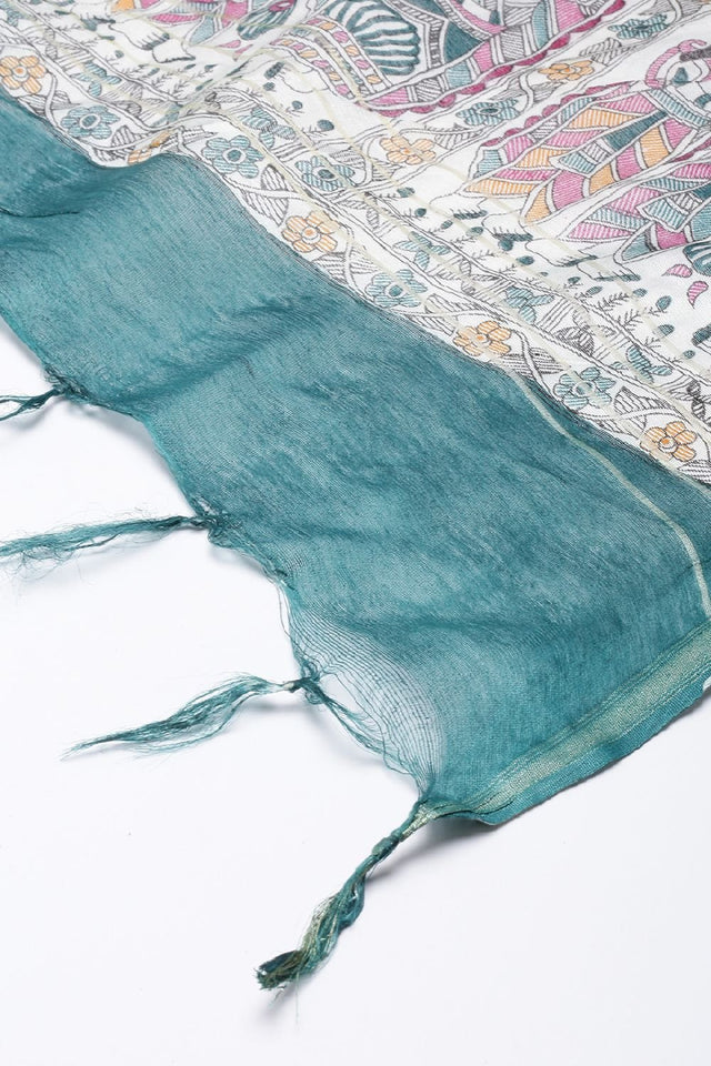 Women's Green Silk Blend Dupatta (DMMGIC3K1892)