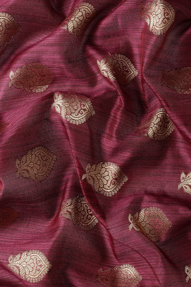 Maroon Silk Blend Saree