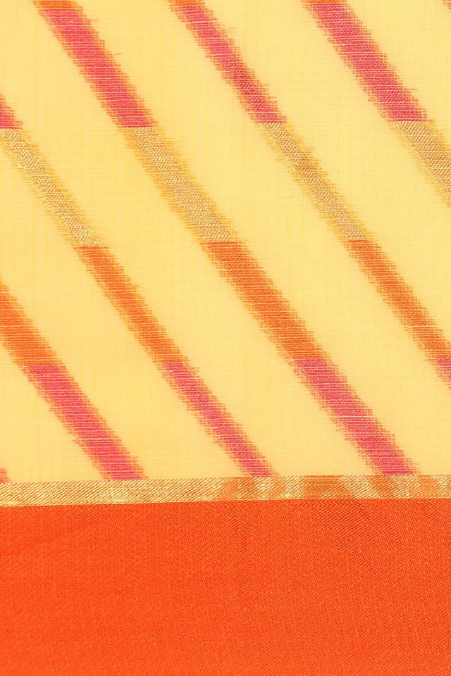 Yellow Silk Blend Saree