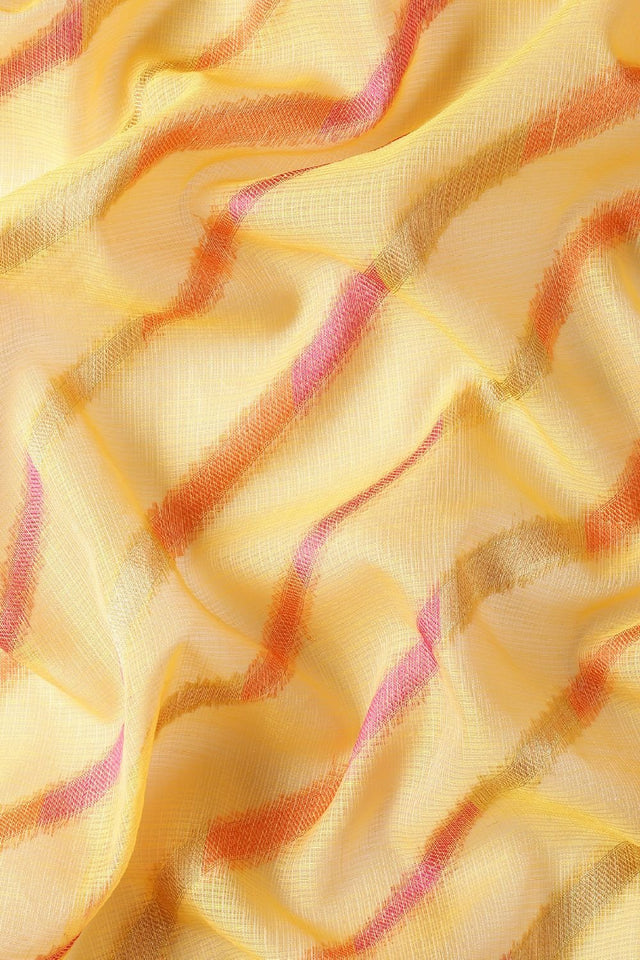 Yellow Silk Blend Saree