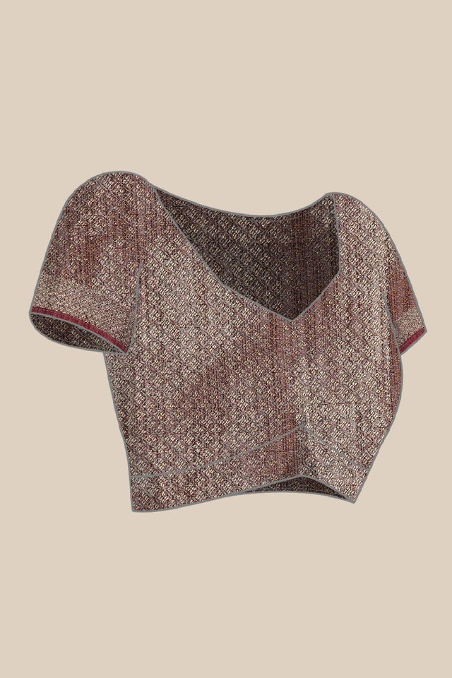 Burgundy Silk Blend Saree